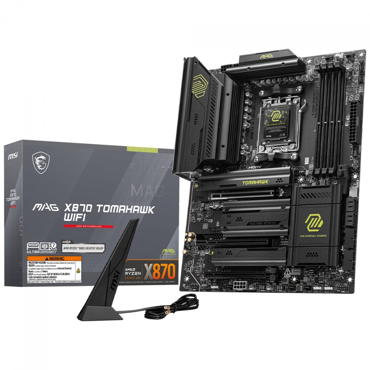 Grond ブラックメタル　blackl Placa Mãe X870 MSI MAG Tomahawk Wi-Fi 7 Bluetooth 5.4, 4x NVME