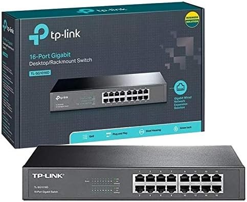 Switch 16 Portas TP-Link Gigabit 10/100/1000 Não Gerenciável Auto