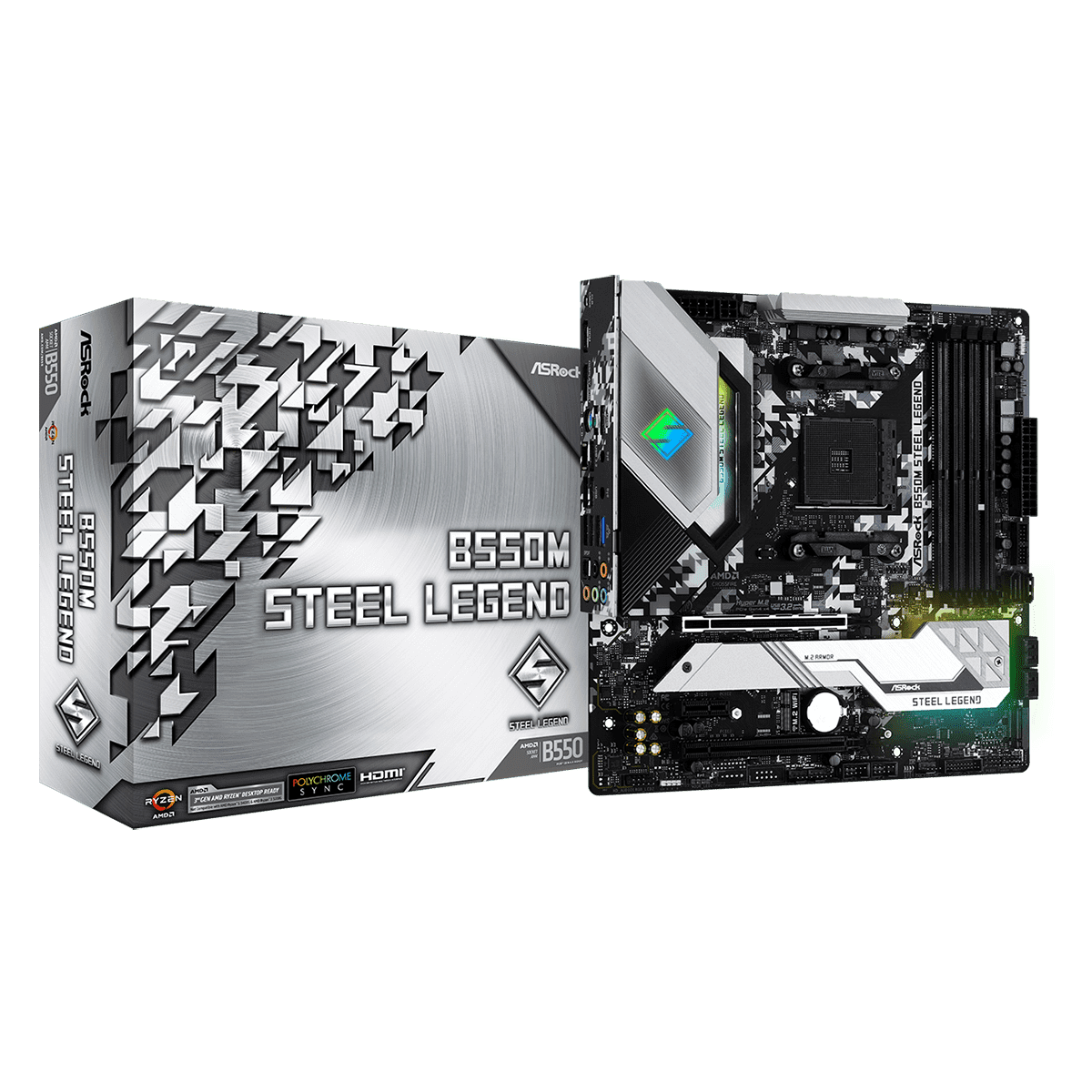 誠実 Placa Mãe B550M Steel Legend AsRock , Chipset B550, AMD AM4 マザーボード
