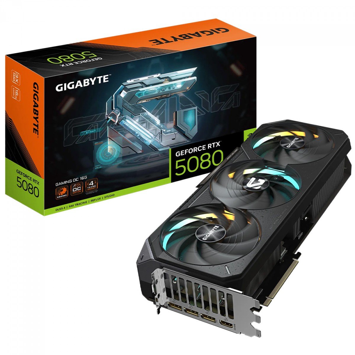 Placa de Vídeo RTX 5080 16GB Gigabyte NVIDIA GeForce Gaming OC RGB