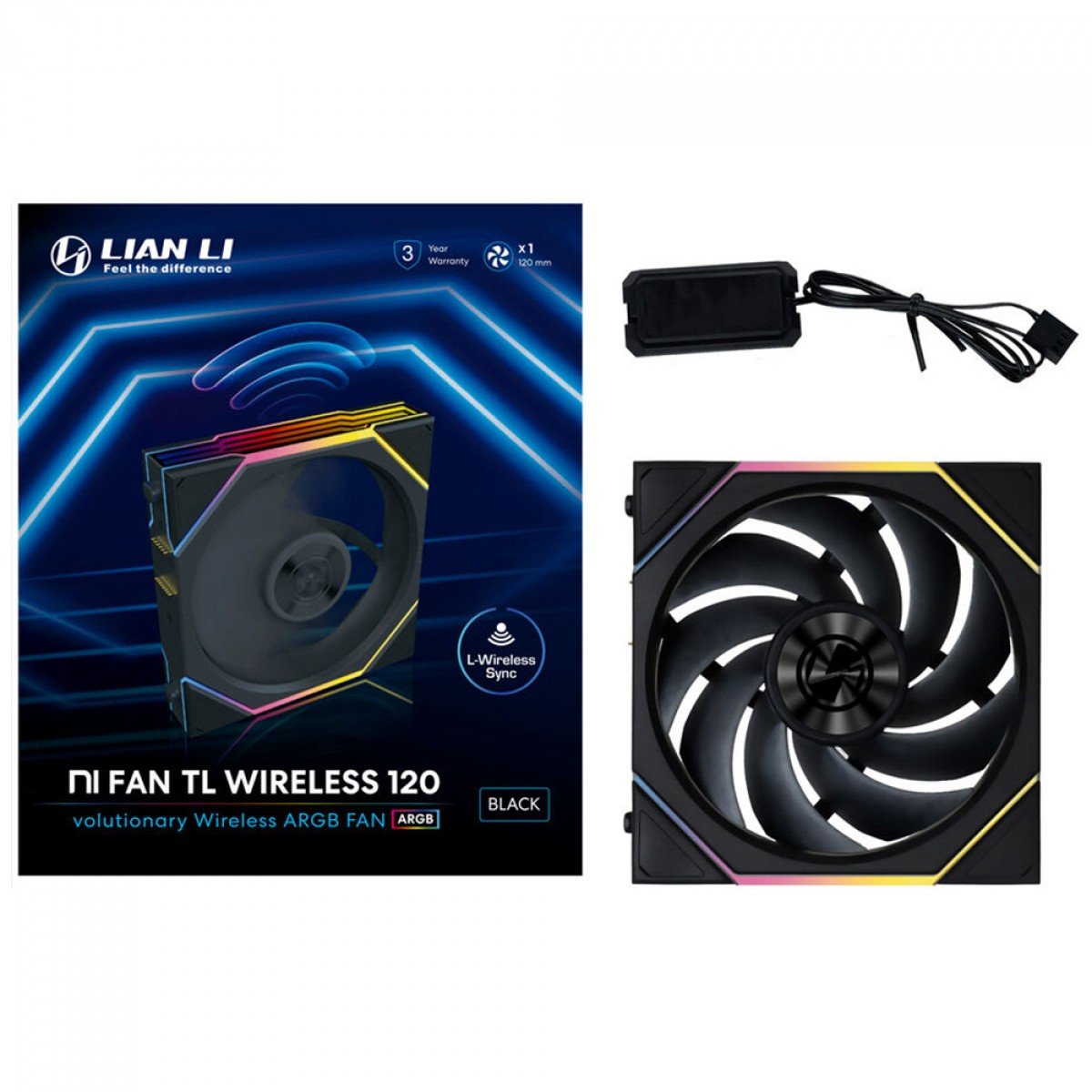 Cooler Fan Lian Li Uni Fan TL Wireless Blade Preto 120mm PWM ARGB