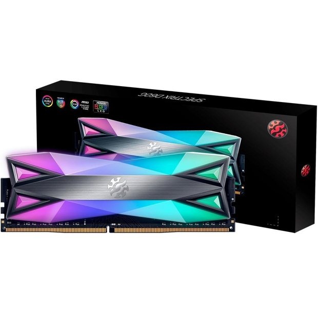 Memória XPG Spectrix D60G RGB, 16GB, 3200MHz, DDR4, CL16, Cinza