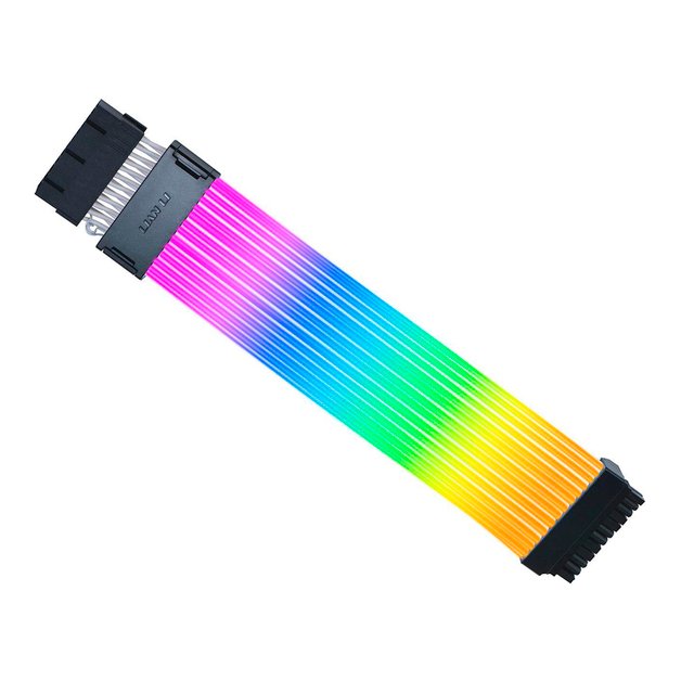 Lian Li Strimer Wireless 24P ARGB ケーブル Cabo para Fonte e Placa Mãe Sleeved Lian Li Strimer Wireless 24