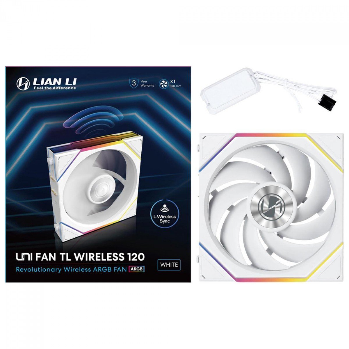 Cooler Fan Lian Li Uni Fan TL Wireless Blade Branco 120mm PWM ARGB