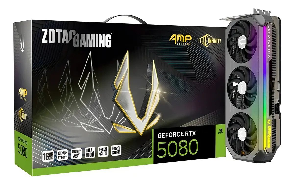 章*三様 ZOTAC GAMING GEFORCE RTX 5080 16GB Placa de Vídeo RTX 5080 16GB OC ZOTAC NVIDIA GeForce AMP Extreme