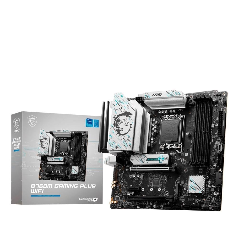 Placa Mãe MSI B760M Gaming Plus, Intel LGA 1700, M-ATX, DDR5, WiFi