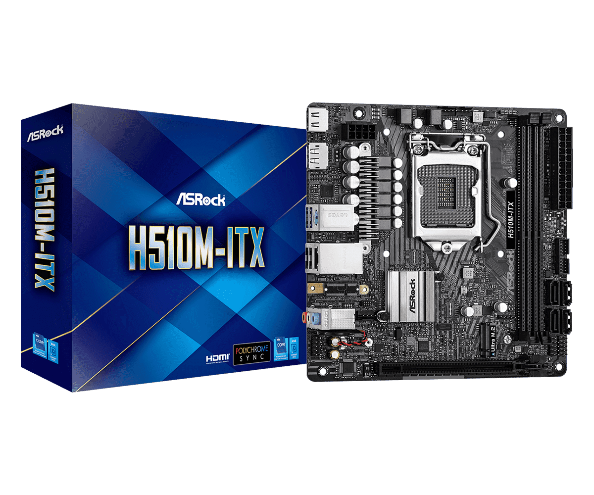 Placa Mãe Mini ITX H510M Asrock, Intel LGA 1200, DDR4, NVME | PC