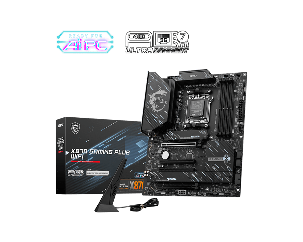 Placa Mãe X870 MSI Gaming Plus WiFi, DDR5, AMD AM5, PCI 5.0, 3