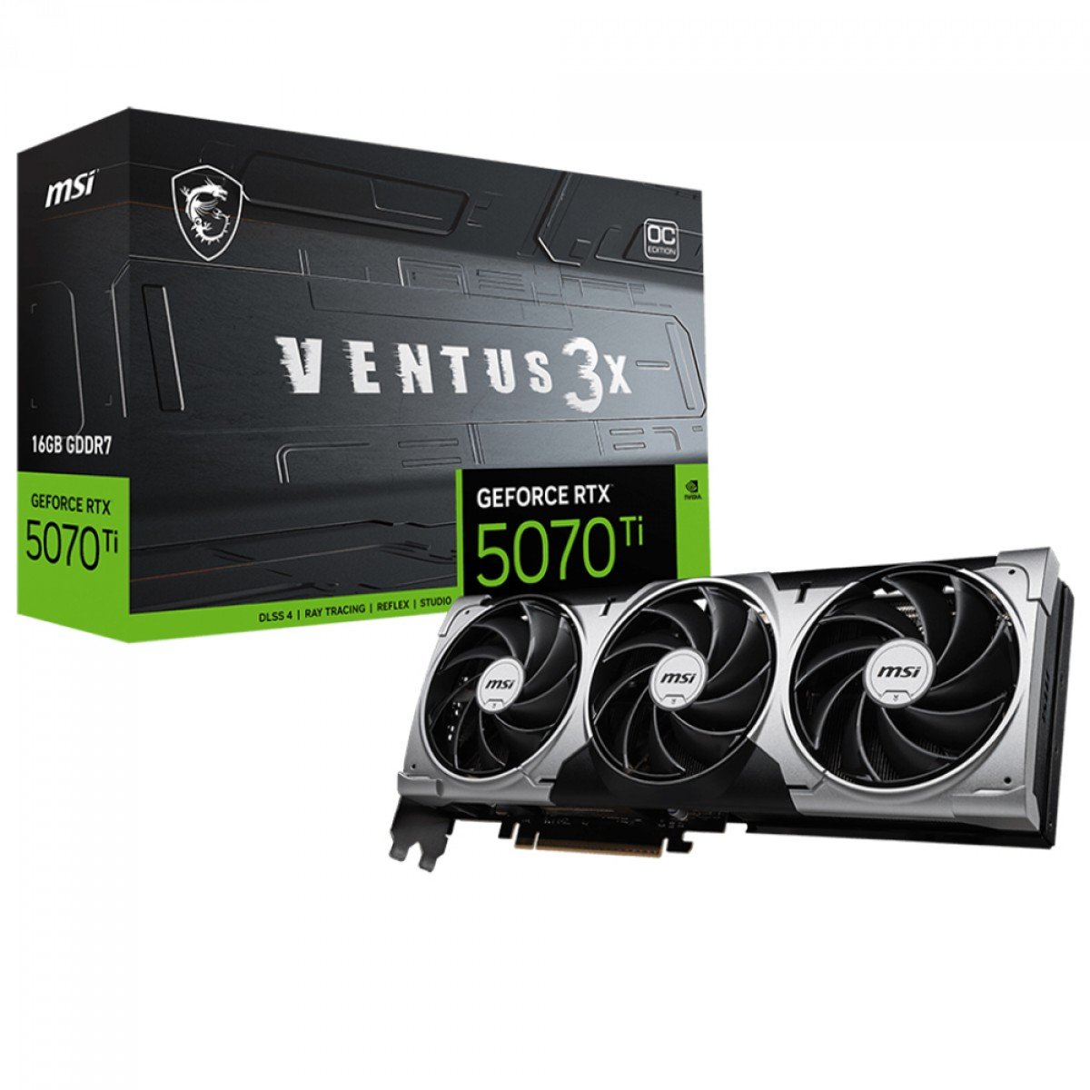 Placa de Video RTX 5070 Ti 16GB MSI GeForce Ventus 3X OC, GDDR7