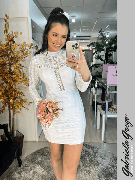 Vestido Feminino Vestido Colado Branco Curto Festa Vestido Colado