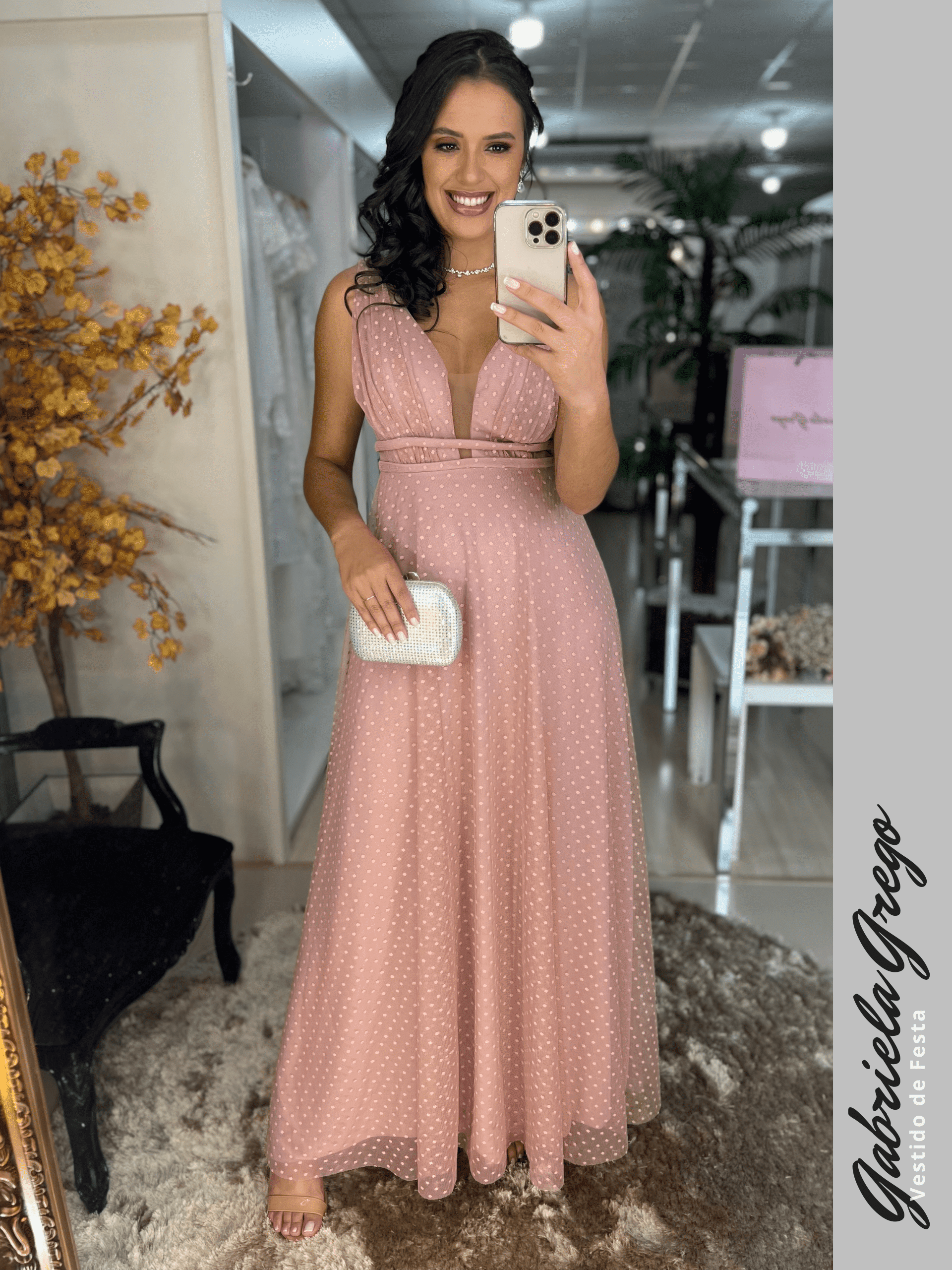 Vestido rose com tule shops