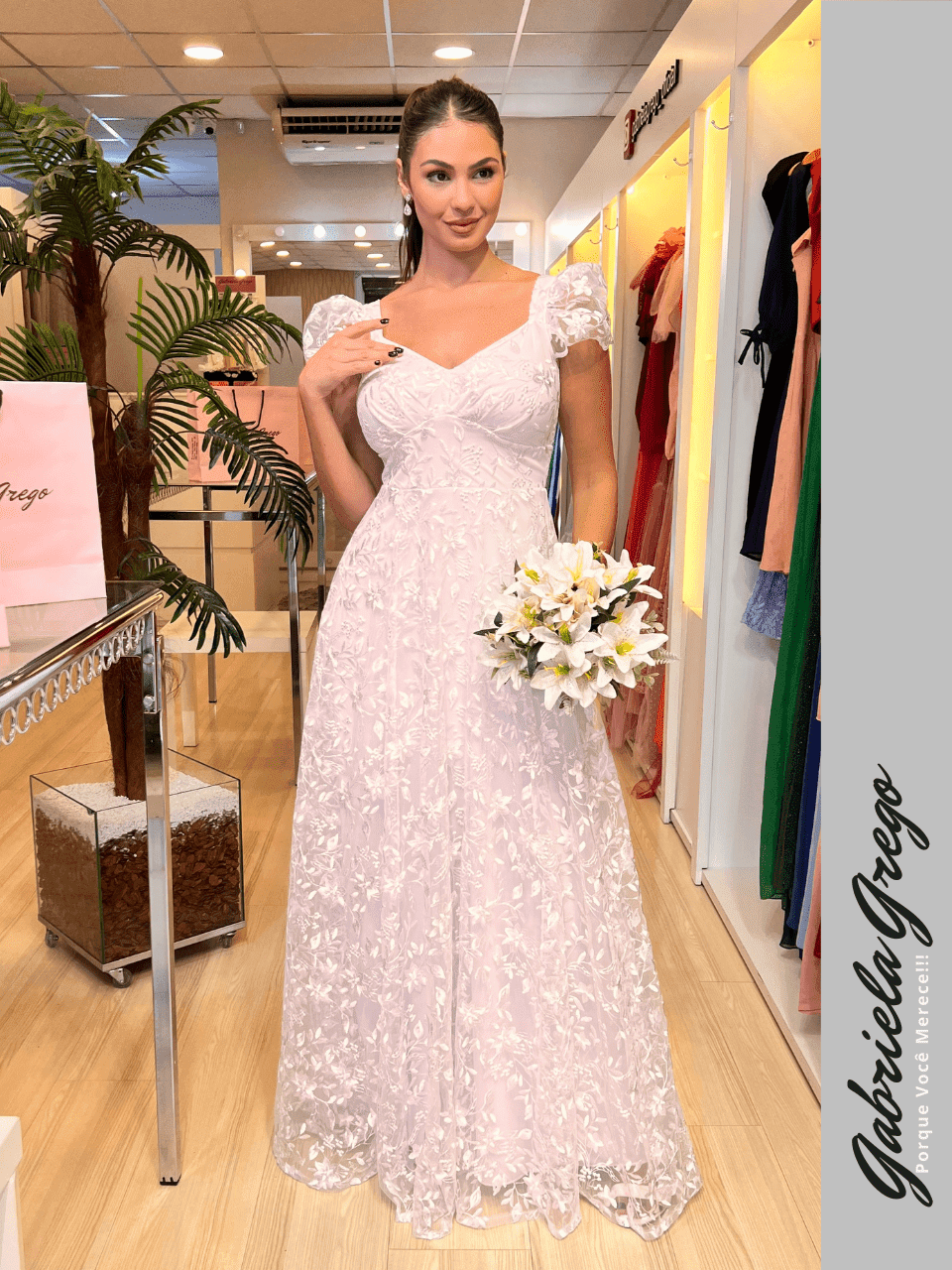 Vestido De Tule Bordado Rodado Tule Bordado Vestido Longo