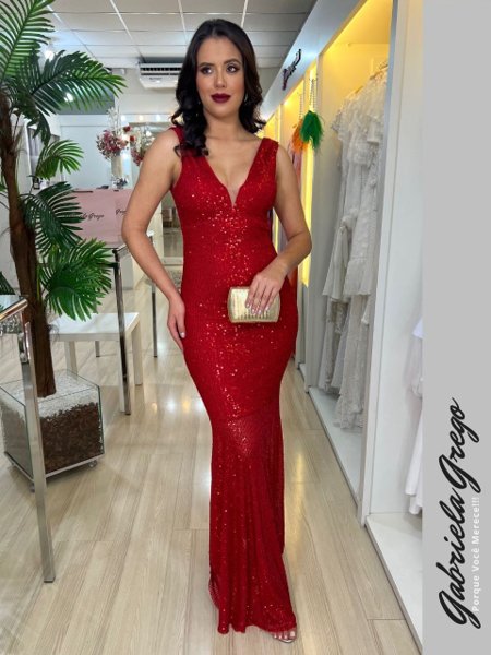 Sereia Vestido De Festa Vermelho Marsala Longo Vestido De Festa