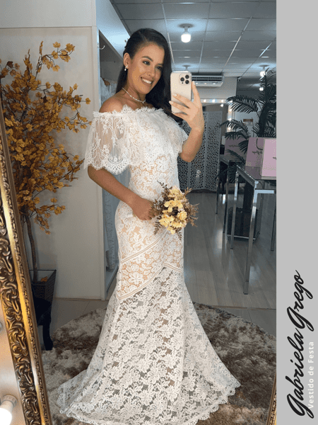 Vestido Longo Sereia Ombro a ombro com Forro Nude Indicado para