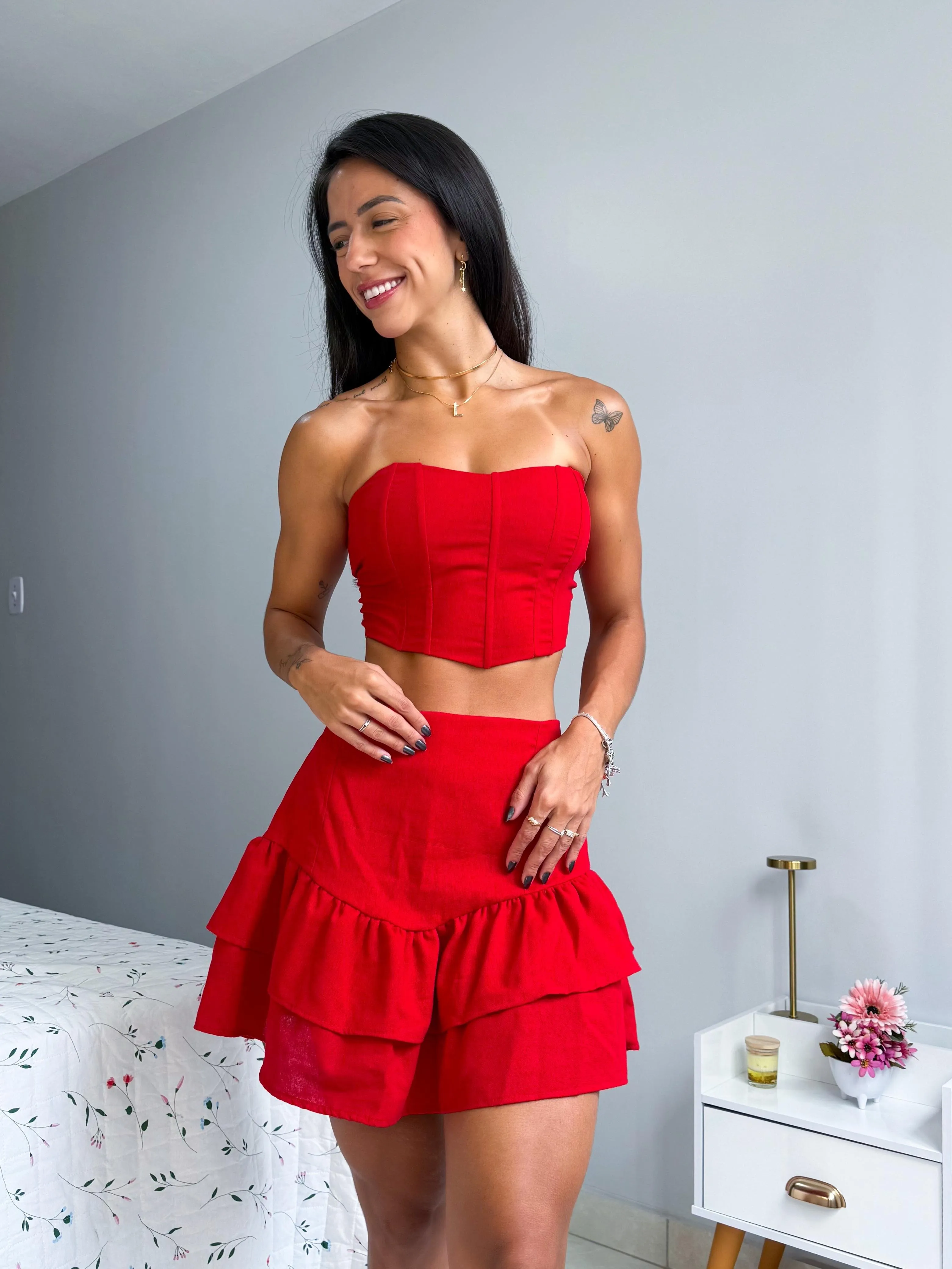 Conjunto Corset Linho