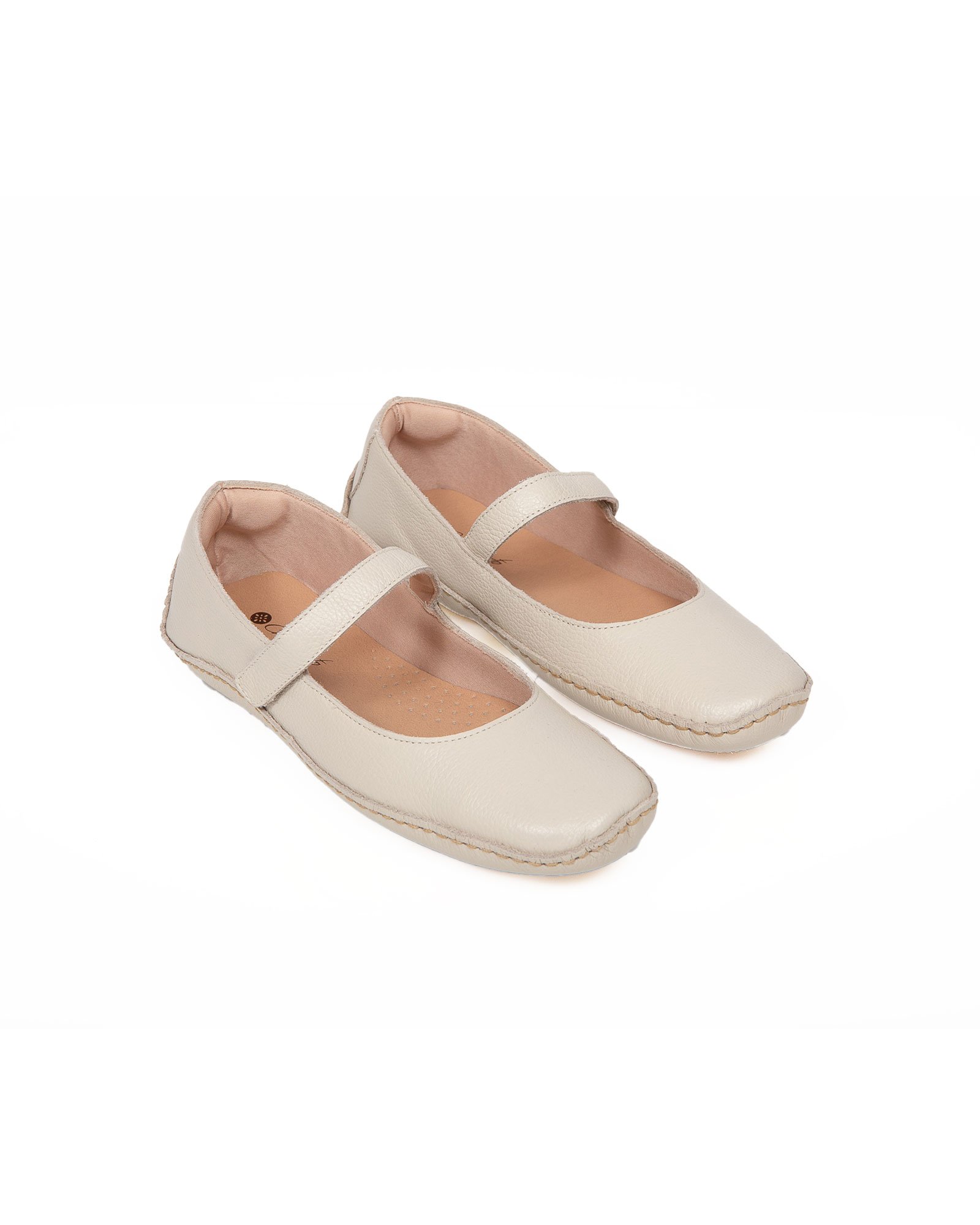 Sapatilha Couro Com Tira Velcro Off White | Cris Roberto