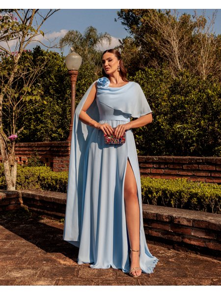 Vestido de Festa em Crepe Musseline Saphira Dress Moda Festa