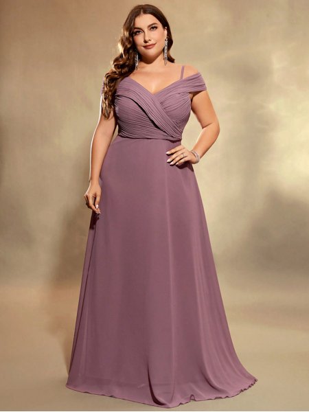 Vestido de Festa Chiffon Plus Victoria Saphira Dress Moda