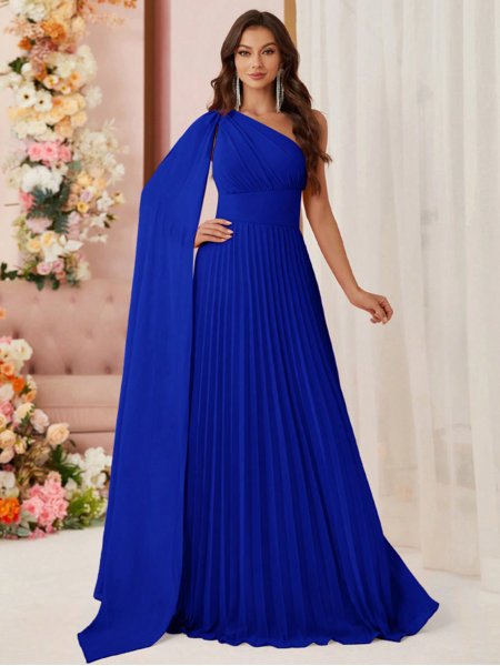 Vestido Longo Chiffon Manga Capa Emily Saphira Dress Moda