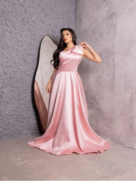 Vestido de Festa Zibeline Laço em Manga Única Priscila Saphira