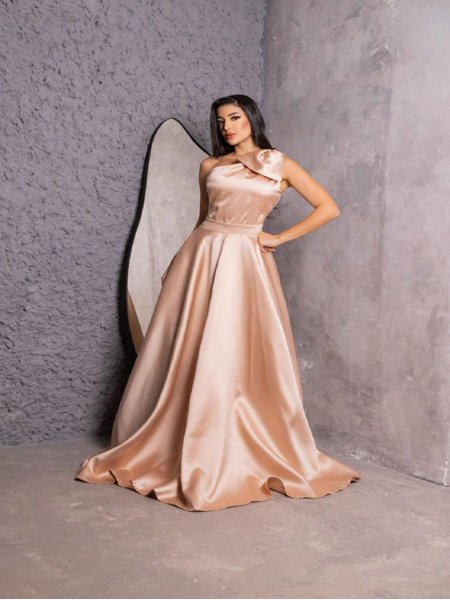 Vestido de Festa Zibeline Laço em Manga Única Priscila Saphira