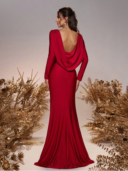 Vestido De Festa Sereia Manga Longa Noiva Sereia Vestido Tipo