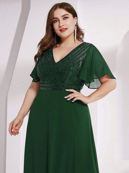 Vestido de Festa Plus Size Lantejoulas Argentina Saphira Dress