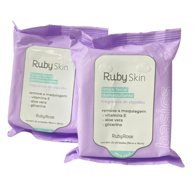 Lenço Demaquilante Basics Ruby Skin - Ruby Rose | BeeBella