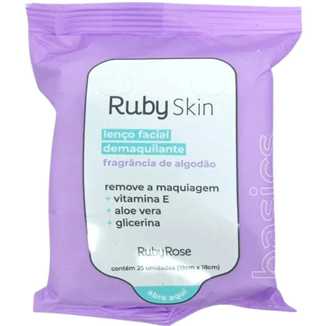 Lenço Demaquilante Basics Ruby Skin - Ruby Rose | BeeBella