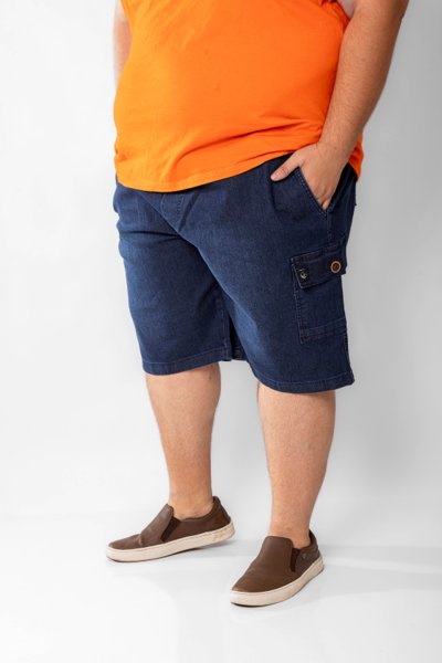 Bermuda Jeans Cargo/Cós Elástico (Plus Size G4) | ALKY SURF