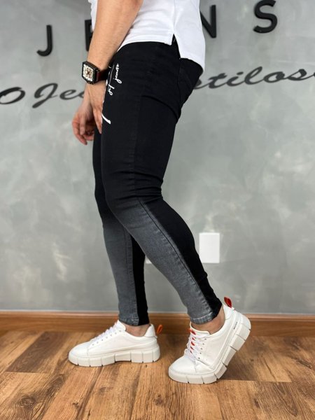 Calça Preta Jeans Masculina Premium Degradê Jst Jeans