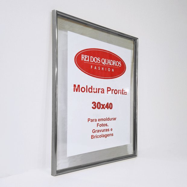 Moldura Pronta 30x40 de Alumínio Entre 2 Vidros | Moldura | Rei dos Quadros