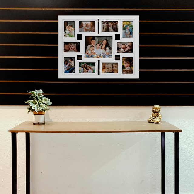 Painel de Porta Retratos com 11 Fotos de Madeira com Vidro | Porta ...