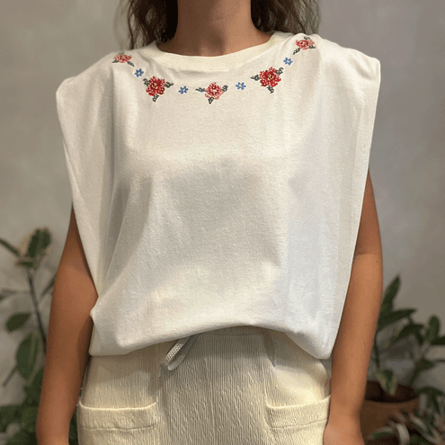 Camiseta Bord Floral Farm