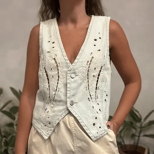 Colete Jeans Bordado Farm