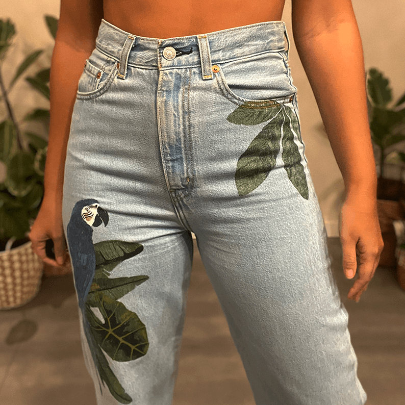 Calça Jeans Bordada Farm + Levi's 36 - imagem 2