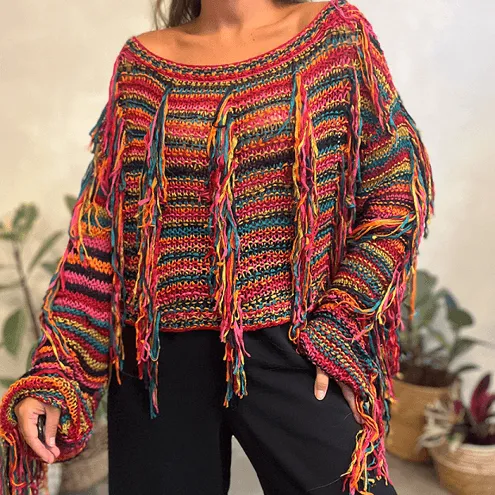 Casaco Crochet Franja Farm Global