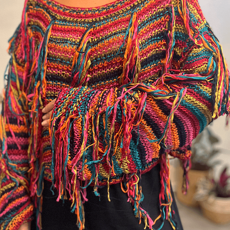 Casaco Crochet Franja Farm Global - imagem 2