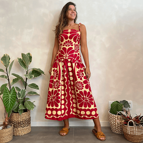 Vestido Floral Bicolor Farm Global