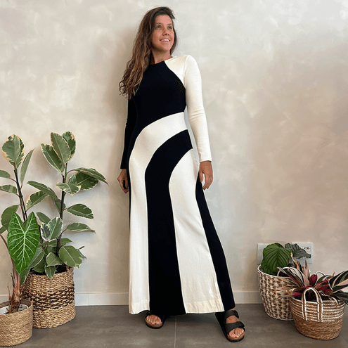 Vestido Novo Bicolor Farm