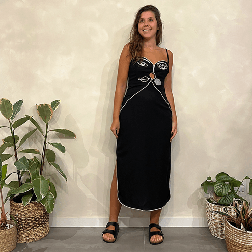 Vestido Novo Bordado Farm