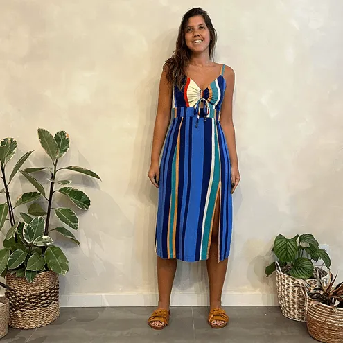 Vestido Listrado Farm P Color