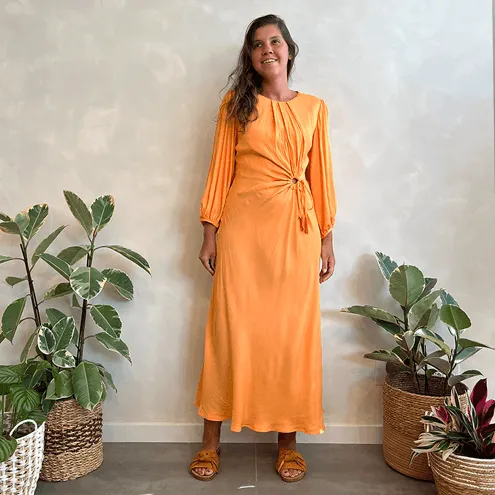 Vestido Liso Recorte Farm Global
