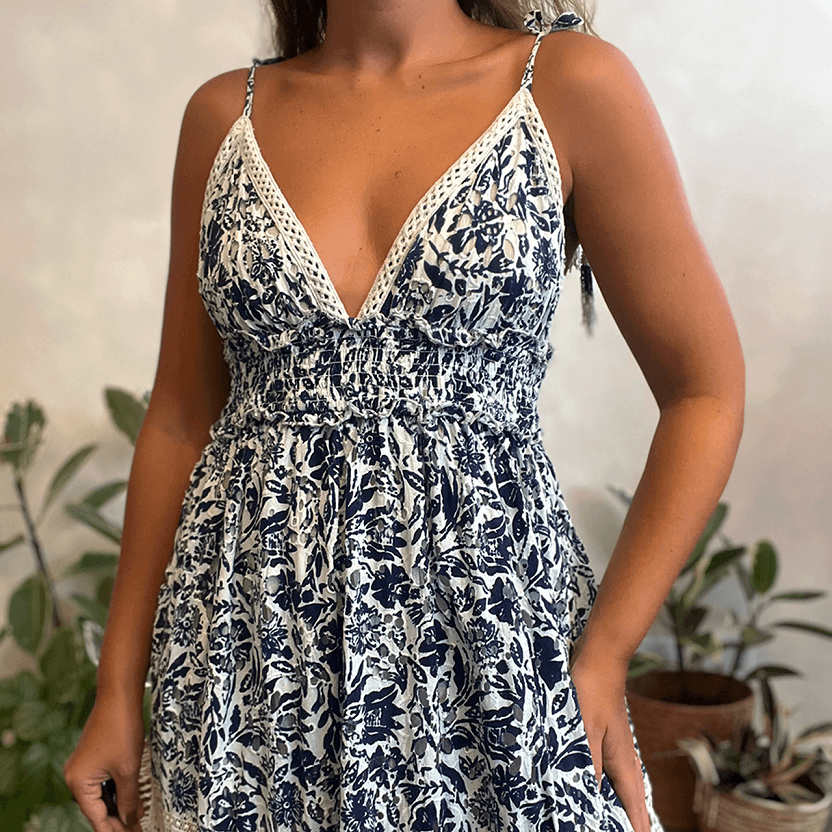 Vestido Bicolor Floral Farm - imagem 2