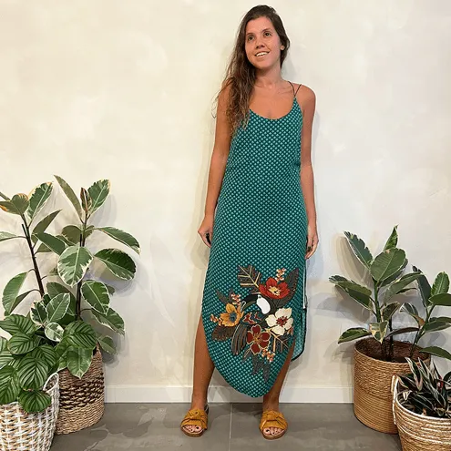 Vestido Est Barrado Farm