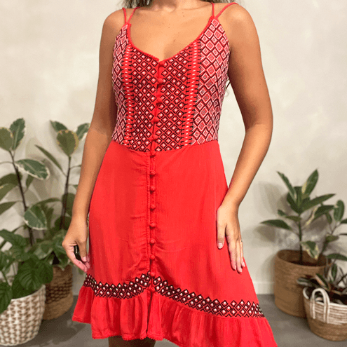 Vestido Curto Bordado Farm