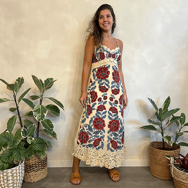 Vestido Floral Renda Farm Global - imagem 2