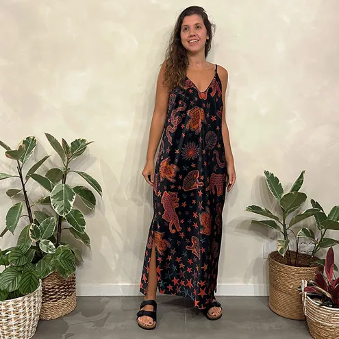 Vestido Veludo Ceu De Selva Farm