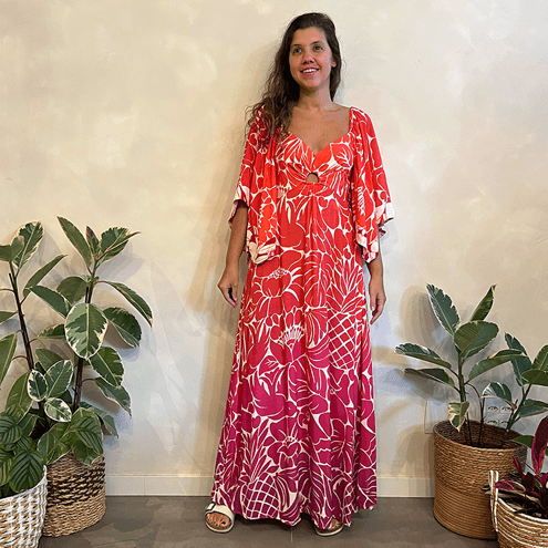 Vestido Floral Argola Farm