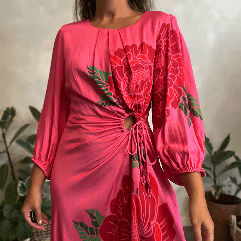 Vestido Floral Recorte Farm - imagem 2